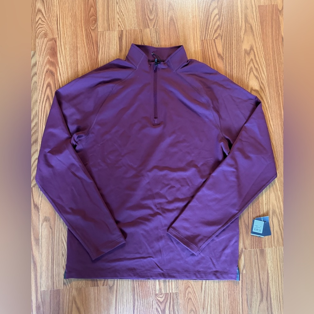 Mens Rhone Burgundy Grape Wine Quarter Zip in Medium NWOT